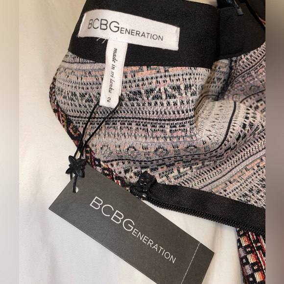 NEW BCBGENERATION Black Jacquard Fit & Flare Halter Dress - Picture 9 of 12